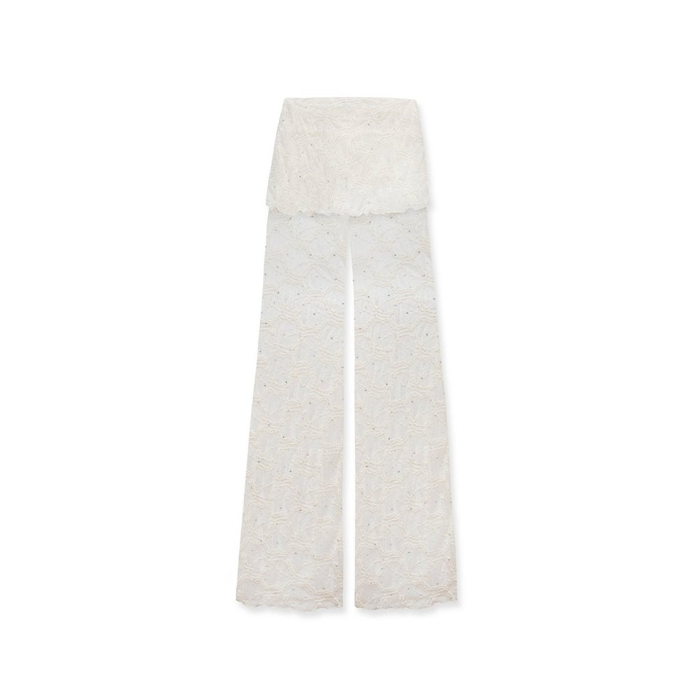 Insomnia Studio Penelope Cream Lace Flare Wide Leg Pants New